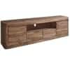 Baare Solid  Wood 2 Door With 2 drawer  Tv Cabinet  In Natural Finish