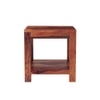 Box Solid Wood Bedside Table in Teak Finish