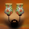 Devansh Metal Electric Wall Light in Gold Colour with Multicolor Shade Count of 2 Lights