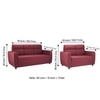 Dayton Pine Wood Contemporary 3+2 Seater Sofa (Maroon Wine Fabric)