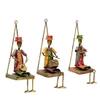 Desert Art Metal Handpainted Cap Jhula Musician Wall Hanging Set of 3