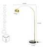 Gallow Arc Single Light Floor Lamp In Black And Gold Finish