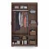 Hilton 3 Door 1 Drawer Wardrobe With Mirror and Lock in Chestnut Acacia Finish