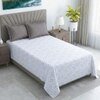 White And Grey  Geometric Cotton  400 Tc  Flat  Single Bed Size Bedsheet With 2 Pillow Covers