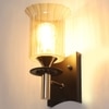 Eliante Wooden Wall Lights Mild Steel, Wood & Glass Material Brown, Gold & Champaign Finish