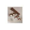Star 5 Series Brown Solid Wood Cluster Hanging Light