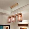 Elegant Beige Solid Wood Cluster Hanging Light