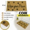 Luxe Home 100% Natural Coir Doormat Wipe Your Paws Print Design (71x45cm)
