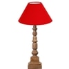 Devansh Red Cotton Table Lamp With  Wood Natural Base (10X10X21 Inches)-29