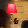 Devansh Metal Electric Wall Light in Gold Colour with Red Shade Count of 1 Light