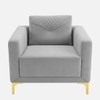 Arab Velvet 1 Seater Sofa Grey Color