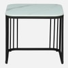 Furnamet Square Metal Nesting Coffee Table Set Black Finish White Porcelain Top Set Of 2