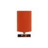 Sheena Orange cotton table lamp with brown wood base