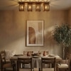 Elegant Brown Solid Wood Ceiling Light