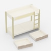 Play Date Single Size Bunk Bed in White and Oak