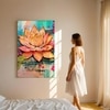 Abstract Digital Lotus Flower Canvas Wall Art 22 x 34 Inch