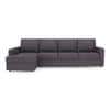 Apollo Compact Fabric Sectional Compact Sofa (Colour : Steel, Cushion : Hard, Back Type : Regular, Seating Capacity : Left Aligned 3 Seater + Left Aligned Chaise)