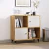 Hexa Engineered Wood Bookshelf Multipurpose Storage Rack in Giant Wood and Frosty White Colour