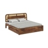 Sunburst Ratan Solid Wood King Size Storage Bed