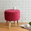 Melanie Solid Wood Stool in Pink Colour