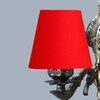 Devansh Metal Electric Wall Light in Antique Gold Colour with Red Shade Count of 1 Light
