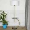 Jigger Metal Multiutility Shelf Floor Lamp With White Cotton Shade