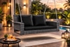 Carry Bird Wicker Patio Furniture Outdoor Balcony Swings In Grey And Black Colour