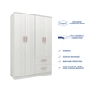 Ren 4 Door Engineered Wood Wardrobe in Silver Oak Finish