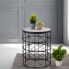 Metalsmith Solid Wood Side Table in Black Powder Finish