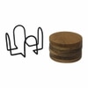 Metalsmith Wooden Coaster Set of 6 with Stand Natural Finish