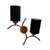 Devansh Metal Electric Wall Light in Gold Colour with Black Shade Count of 2 Lights