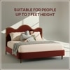 Solara Wave Luxe King Size Bed in velvet With Oak wood Frame & Hydraulic Storage