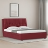 Bornholm Engineered Wood King Size Drawer Storage Upholstered Bed In Burgundy Leatherette