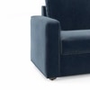 Apollo Compact 1 Seater Fabric Sofa in Sea Port Blue Velvet Colour