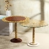 Aurum Solid Wood Side Table in Antique Gold Finish
