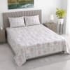 Evan White Floral 400 TC Cotton Flat Super King Size Bedsheet with 2 Pillow Covers – Threads