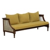 Heston 3+1+1 Seater Wooden Sofa in Yellow Fabric
