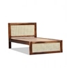 Karen Solid Wood Single  Size Upholstered Bed Without Storage (Rustic Finish)