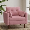 Arihana Boucle Fabric Arm Chair in Pink Colour