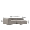 Elegantedge Wood Left Aligned 2-Seater With Upholstery Non Storage Sofa In Grey Colour