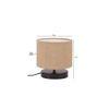 Durland Beige Natural Fiber Shade Table Lamp with Black Iron Base