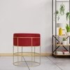 Aurelia Solid Wood  Ottomon in  Red Colour