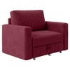 Alfon 1 Seater Velvet Pull Out Sofa Cum Bed with Storage In Maroon