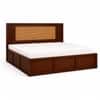 Aaranya Solid Wood Compact King Bed Hydraulic Storage Provincial Teak Finish Mattress 72 x 72 Inches