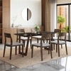Adria Copa Cabana Black Stone 6 Seater Dinning Table With 6  Clarke Dining Chairs (Finish : Copa Cabana, Chair Colour : Vapour Grey)