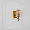 ELTHAM Amber Glass and Brass Metal Wall Light