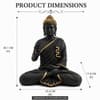 Devotional Blessing Buddha Statue in 15 Inch in Black and Gold Colour