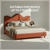 Solara Wave Luxe Queen Size Bed in velvet With Oak wood Frame & Hydraulic Storage