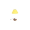 Eliezer Yellow Fabric Shade Table Lamp with Natural Wood & Iron Base
