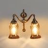 Devansh Metal Electric Wall Light in Antique gold Colour with Lavender Shade Count of 2 Lights